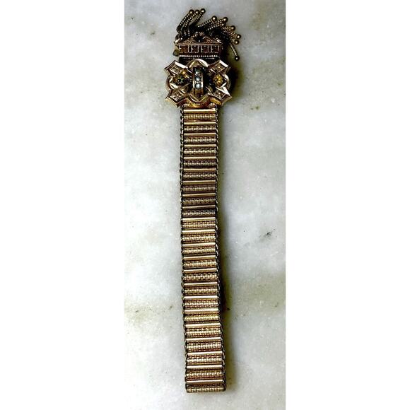 Antique Victorian Etruscan Revival Tassel Slide Bracelet Seed Pearl Gold Filled - Picture 16 of 16